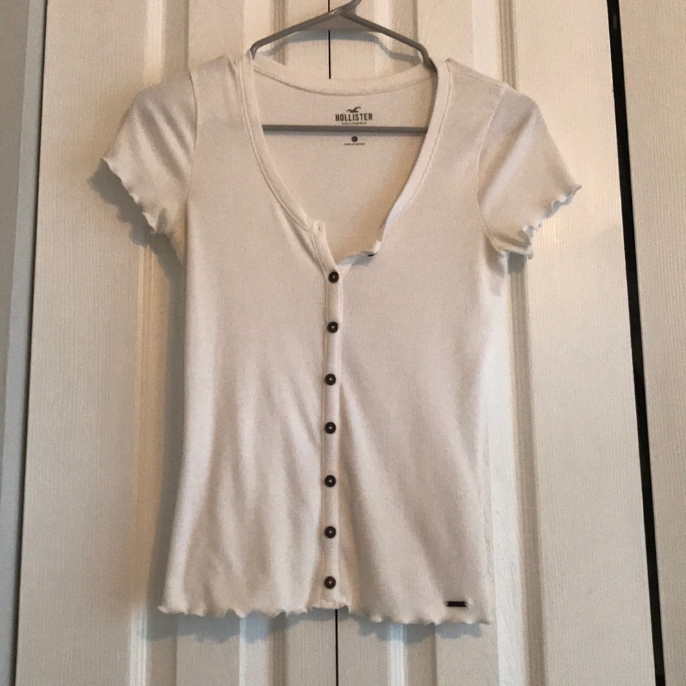white button up t shirt
